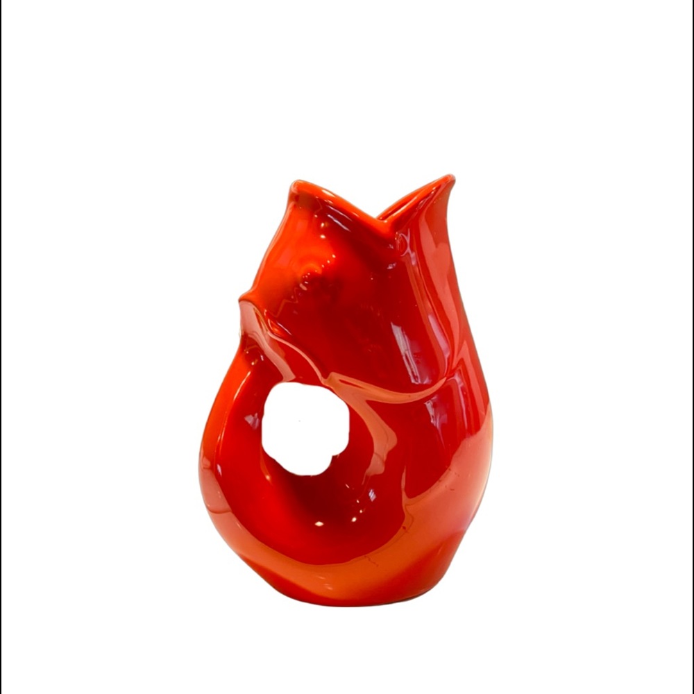 GURGLE POT FISH PITCHER RED  9.5" 42 OZ (1.5 Qt) 2006